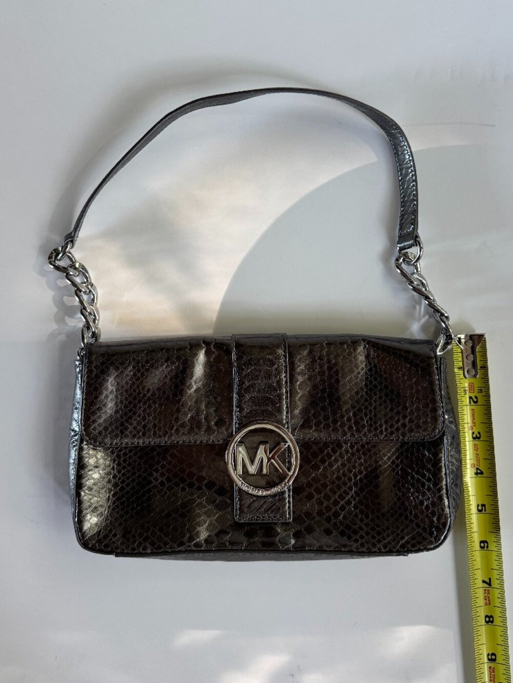 Michael Kors Metallic Python Embossed Shoulder Bag - Picture 11 of 12